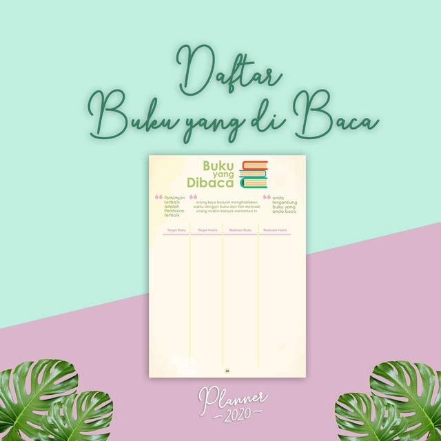 Planner Buku yang Dibaca
