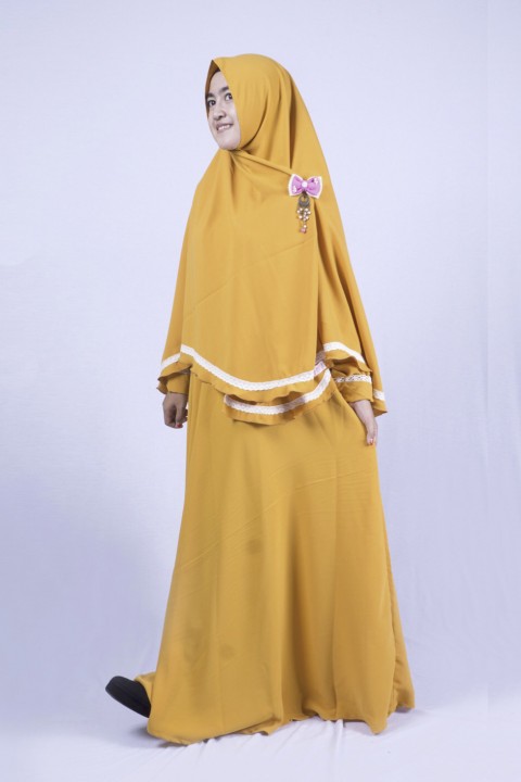 Justmine Kuning Kunyit Adzkia Hijab Syar'i  Gamis Syar'i 