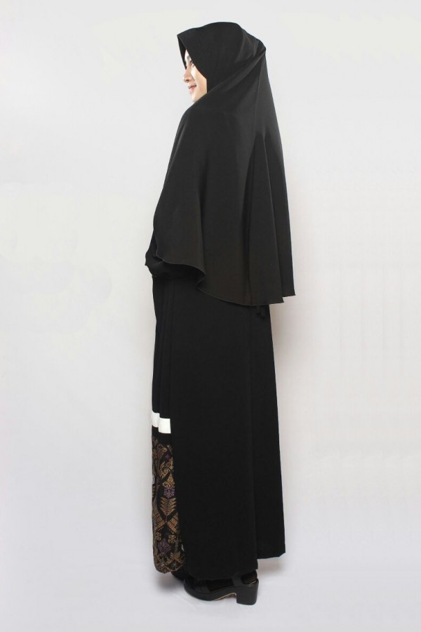Gambar Anizah Abaya Adzkia Hitam Belakang