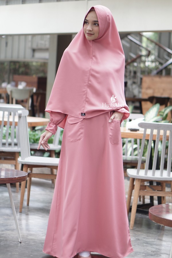 Gambar Gamis Jihan Peach