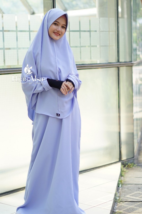 Gambar Gamis Mafaza Ice Blue Alsa