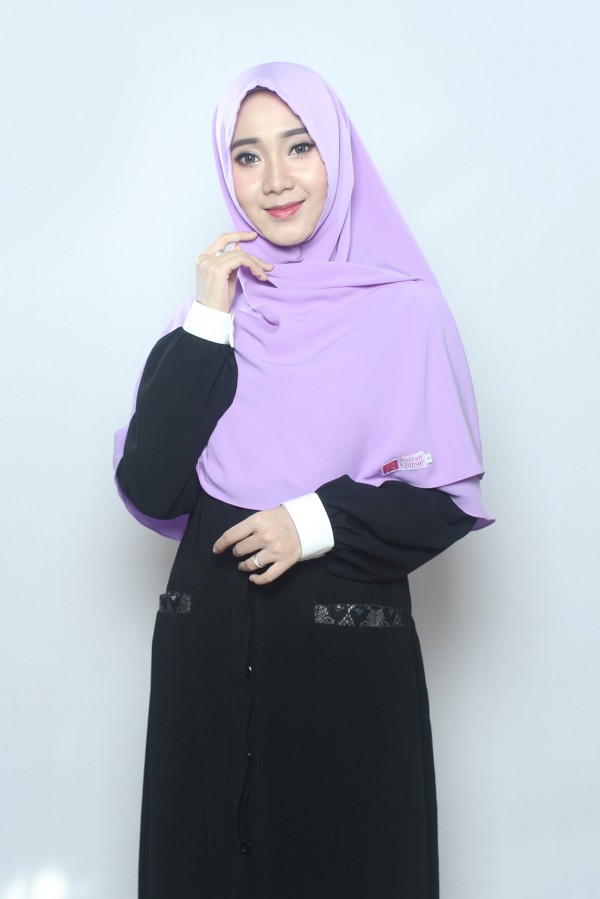 Gambar Khimar Semi Instan Nisa Ungu Size S